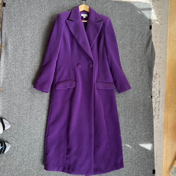 Sergio Hudson x Target Full-Length Notch Lapel Coat Sz S Purple Office Preppy - Picture 15 of 15